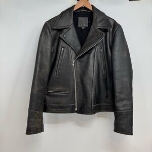 J.Crew Motorcycle Cafe Racer Distressed Thick Leather Jacket Men’s L Heavyweight